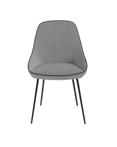 Chaise en tissu avec pieds en acier noir