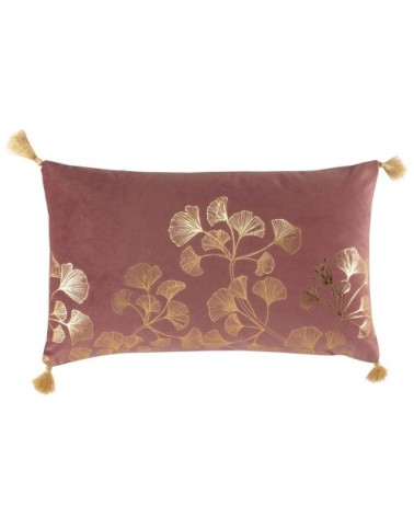 Coussin aspect velours rose 30x50cm