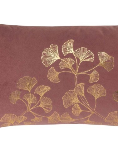 Coussin aspect velours rose 30x50cm