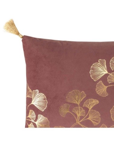 Coussin aspect velours rose 30x50cm