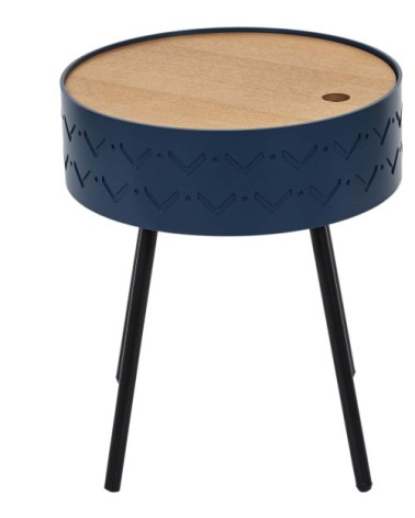 Table à café coffre bleu nuit D38cm