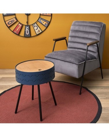 Table à café coffre bleu nuit D38cm