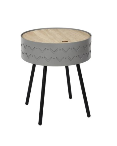Table à café coffre grise D38cm