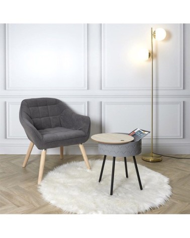 Table à café coffre grise D38cm