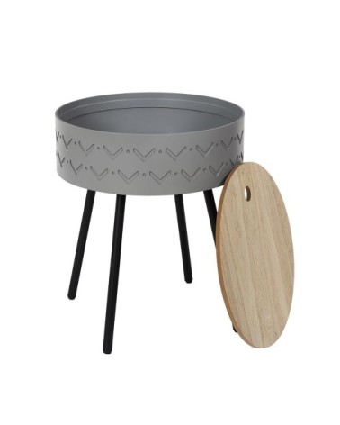 Table à café coffre grise D38cm