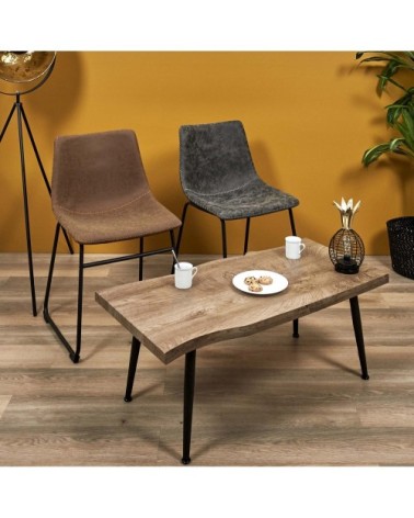 Table basse bois et fer L100cm