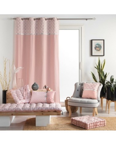 Coussin pompons métallisé coton 30x50cm