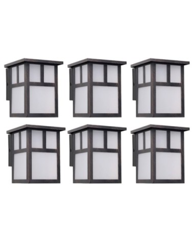 Applique Murale Style Japonais E27 Marron Rouille (6 pcs) Osaka