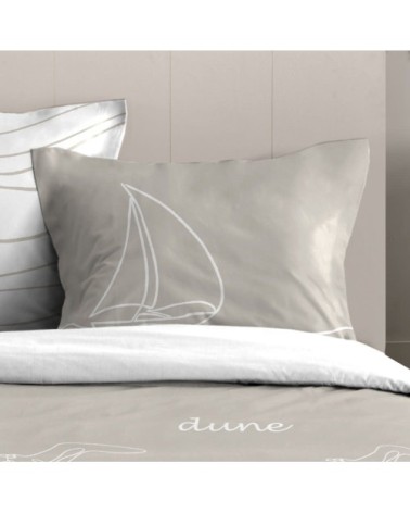 Parure de couette en coton coloris beige 260x240cm 2 taies