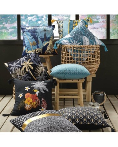 Housse de coussin coton or 40x40cm