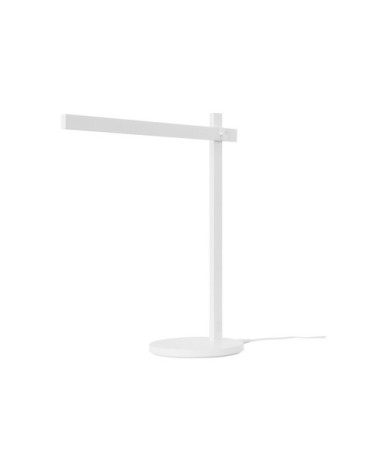 Lampe de table LED réglable en métal blanc