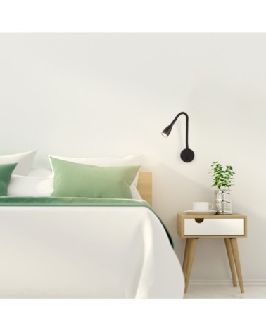 Applique liseuse LED en métal noir