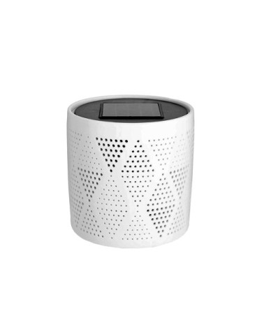 Mini lanterne solaire Céramique Blanc H10cm