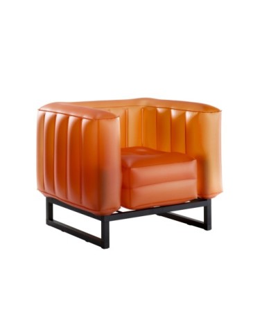 Fauteuil design Lumineux cadre aluminum assise thermoplastique orange