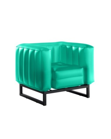 Fauteuil design Lumineux cadre aluminum assise thermoplastique vert