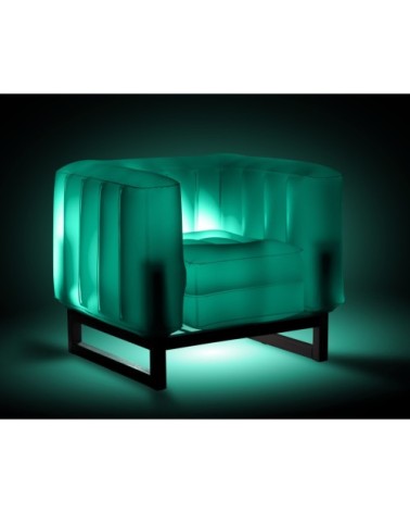 Fauteuil design Lumineux cadre aluminum assise thermoplastique vert