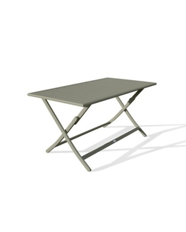 Table de jardin pliante en aluminium vert kaki