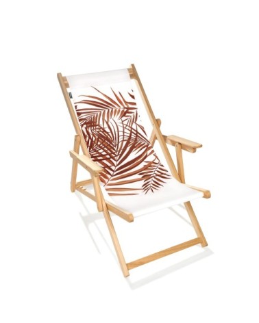 Chilienne de jardin en bois d'Eucalyptus avec motif jungle rouge