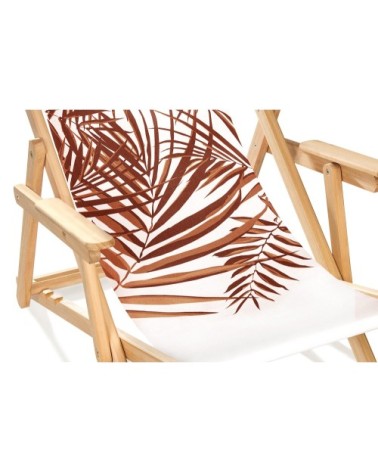 Chilienne de jardin en bois d'Eucalyptus avec motif jungle rouge