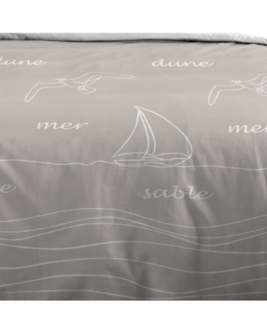 Parure de couette en coton coloris beige 260x240cm 2 taies