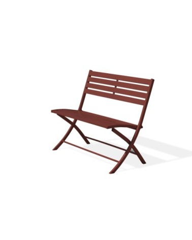 Banc de jardin pliant en aluminium rouge carmin