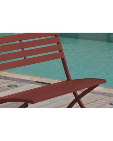 Banc de jardin pliant en aluminium rouge carmin