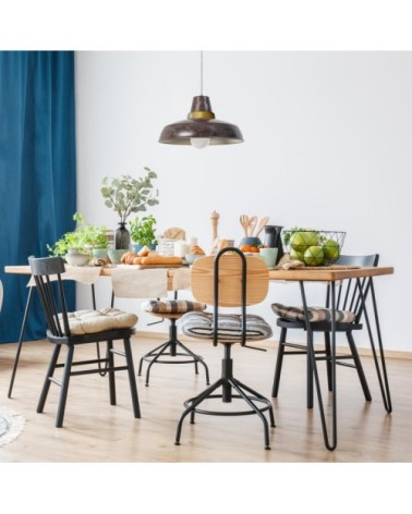 Suspension vintage en métal marron et ambre doré