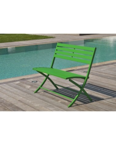 Banc de jardin pliant en aluminium vert prairie