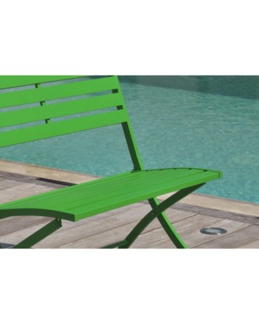 Banc de jardin pliant en aluminium vert prairie