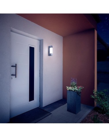 Applique d'extérieur LED avec détecteur en métal argenté