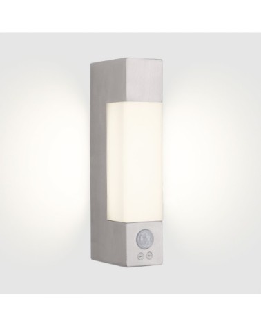 Applique d'extérieur LED avec détecteur en métal argenté