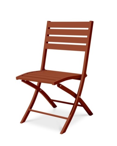 Chaise de jardin pliante en aluminium terracotta