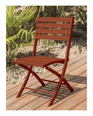 Chaise de jardin pliante en aluminium terracotta