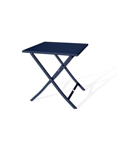 Table de jardin pliante en aluminium bleu marine