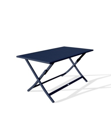 Table de jardin pliante en aluminium bleu marine