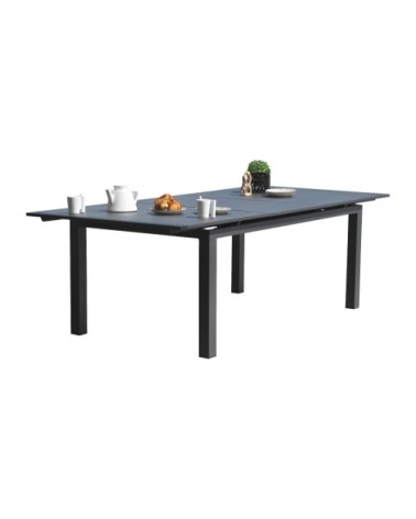 Table de jardin 12 places en aluminium gris anthracite