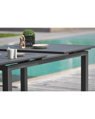 Table de jardin 12 places en aluminium gris anthracite