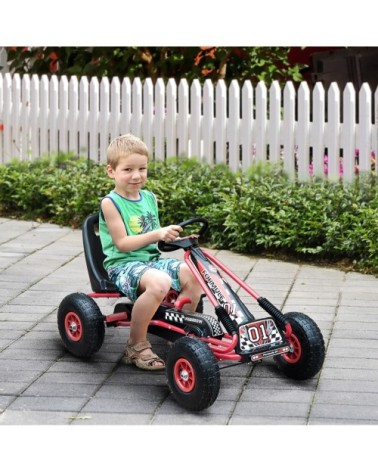 Vélo et véhicule pour enfants kart à pédales rouge et noir