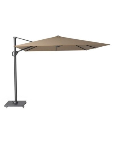Parasol déporté rotatif 3x3m simple inclinaison taupe