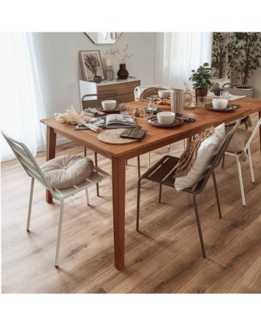 Table extensible en bois d'eucalyptus