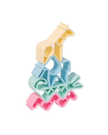 Lot de 4 animaux en silicone Pastel