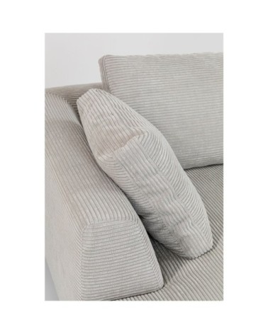 Canapé d'angle gauche 4 places en tissu côtelé gris