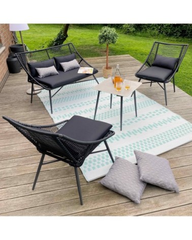 Salon de jardin 4 places et tables basses gigognes