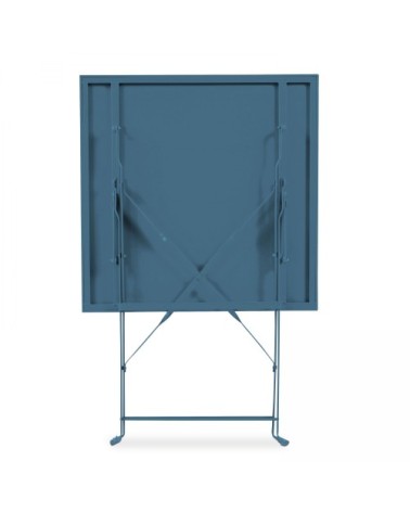 Table de jardin pliante bistrot en acier bleu pacific
