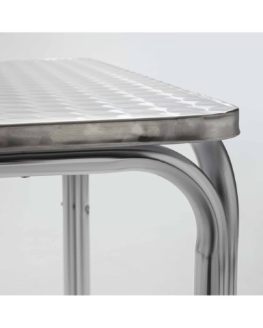 Table de jardin carrée en aluminium
