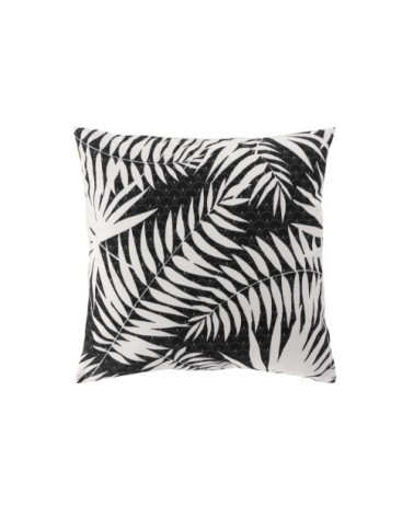 Housse de coussin imprimée polyester noir blanc 40x40cm