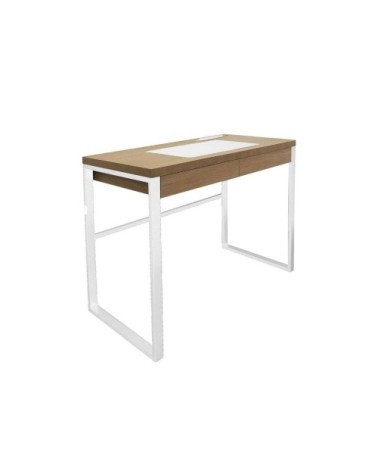 Bureau bois et métal blanc