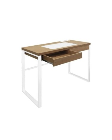 Bureau bois et métal blanc