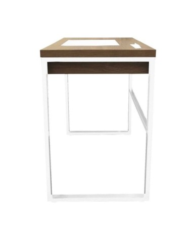 Bureau bois et métal blanc