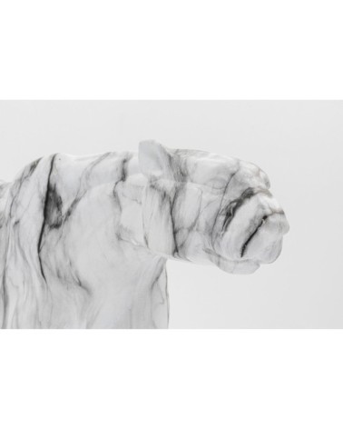 Statue léopard en fibre de verre effet marbre L95xH34